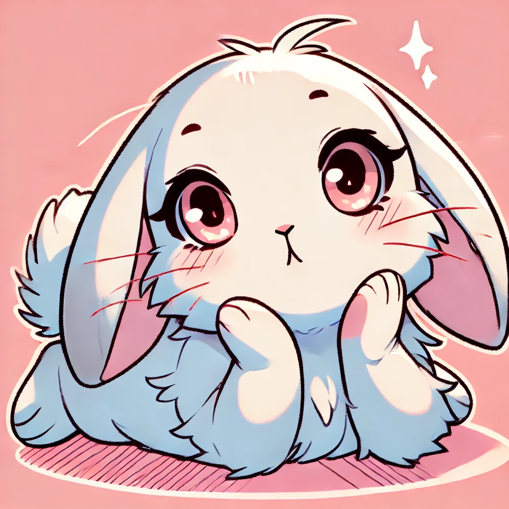 A cute rabbit drawn in Japanese manga style.