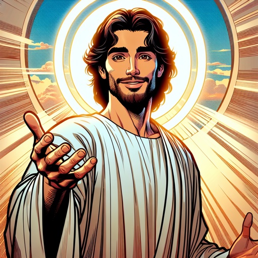 A comic-style image of Jesus, created using Pixfun’s AI animation tools.